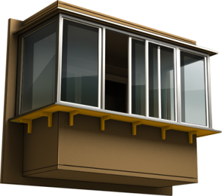 Увеличение балкона в области подоконника